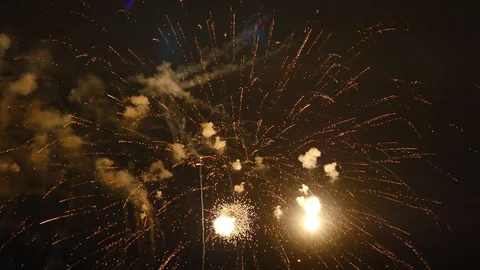 The fireworks in the night sky Stock Footage 88088064