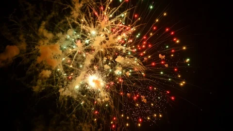 The fireworks in the night sky Stock-Footage 88088166