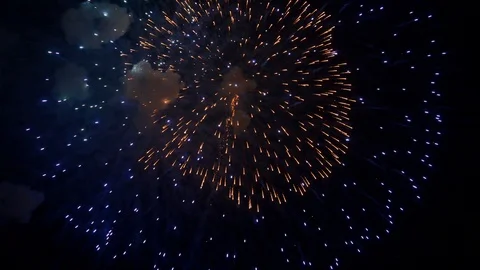 The fireworks in the night sky Stock Footage 88889721