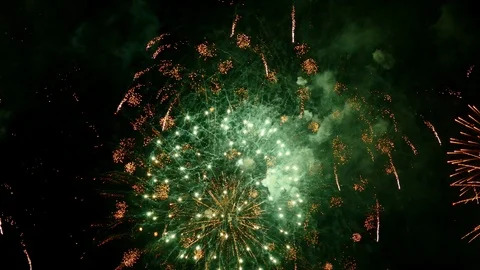 The fireworks in the night sky Stock Footage 88890144