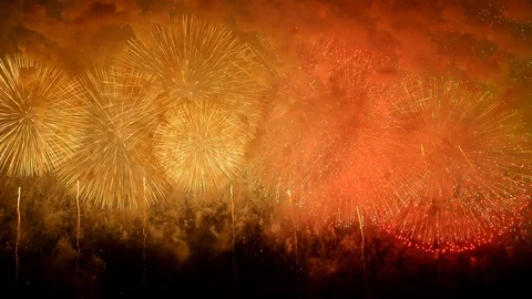 The fireworks in the night sky Stock-Footage 89074336