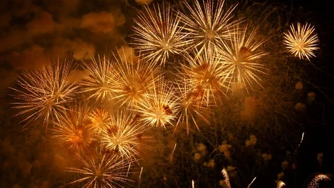 The fireworks in the night sky Stock Footage 89460750