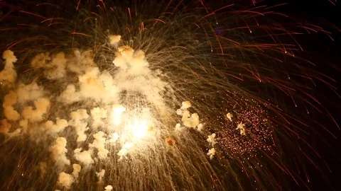 The fireworks in the night sky Stock-Footage 90239694