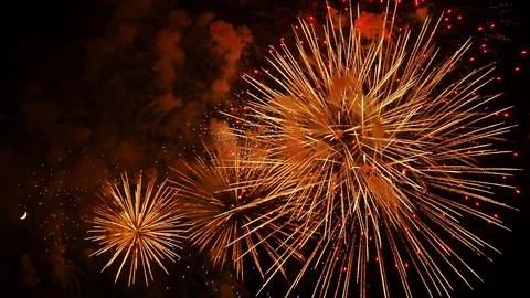 The fireworks in the night sky Video stock 90239701