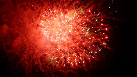The fireworks in the night sky Stock Footage 90649106