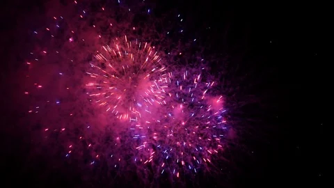 The fireworks in the night sky Video stock 90652466