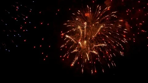 The fireworks in the night sky Видео 90710022