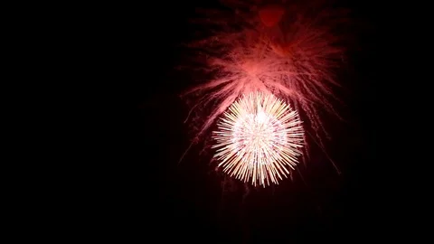 The fireworks in the night sky Stock Footage 91248621