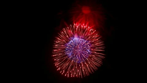 The fireworks in the night sky Stockbeeldmateriaal 91409185
