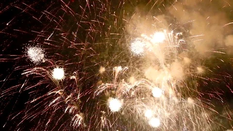 The fireworks in the night sky Stock Footage 91409186
