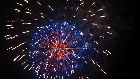 The fireworks in the night sky 스톡 동영상 91409196
