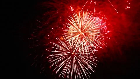 The fireworks in the night sky Stock Footage 91939268