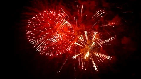 The fireworks in the night sky Stock Footage 91963252