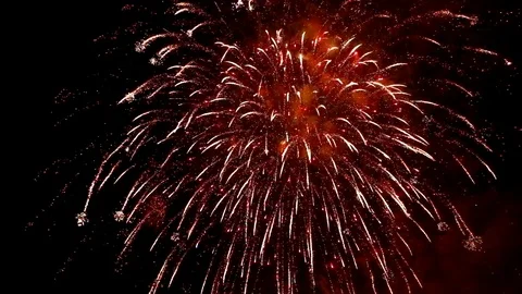 The fireworks in the night sky Stockbeeldmateriaal 92053199