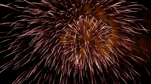 The fireworks in the night sky Stock Footage 92053202