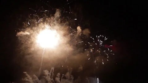 Fireworks in the Night Sky. Stock Footage 93524982