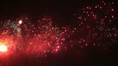 Fireworks in the night sky Stock Footage 93545450