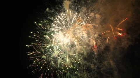 The fireworks in the night sky Stock Footage 95971035