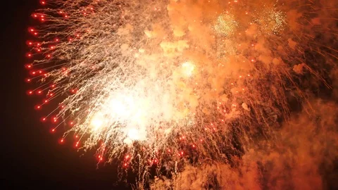 The fireworks in the night sky Stock Footage 95971047