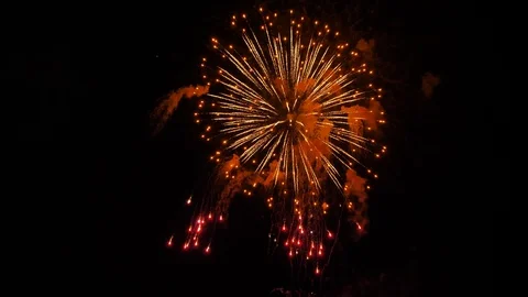 The fireworks in the night sky Stock Footage 95971067