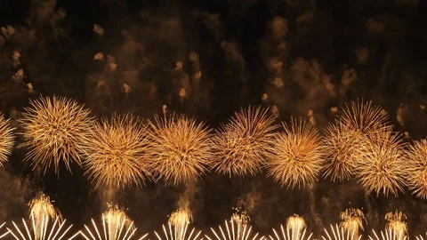 The fireworks in the night sky Stock Footage 95971095