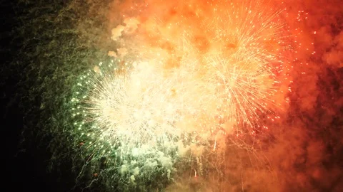 The fireworks in the night sky Stock Footage 95971097
