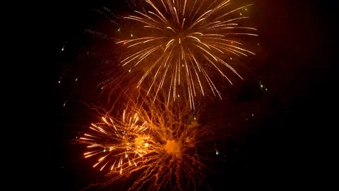 The fireworks in the night sky Stock Footage 100692568
