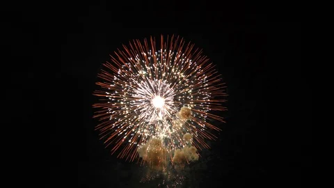 The fireworks in the night sky Stock Footage 100692572