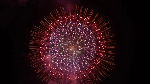 The fireworks in the night sky Stock Footage 100692612