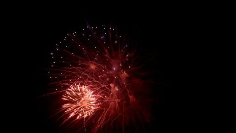 The fireworks in the night sky Stock Footage 100692616