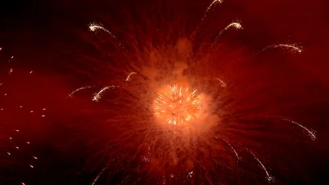 The fireworks in the night sky Stock Footage 100692741