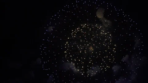 The fireworks in the night sky Stock Footage 100692758