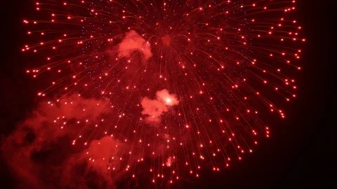 The fireworks in the night sky Stock Footage 100692762