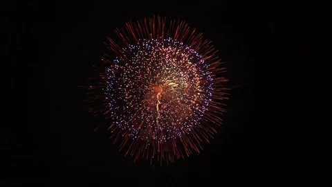 The fireworks in the night sky Stock Footage 100692778