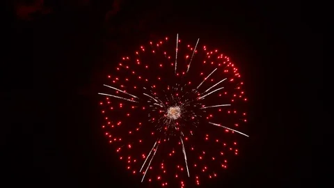 The fireworks in the night sky Stock Footage 100692818