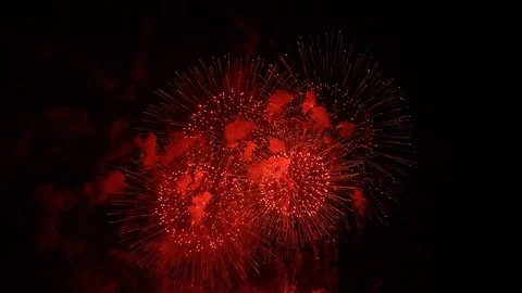 The fireworks in the night sky Stock Footage 100692824