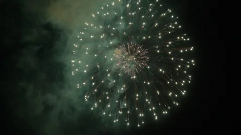 The fireworks in the night sky Stock Footage 100692838