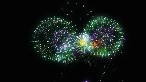 Fireworks in the night sky Stock Footage 103542381