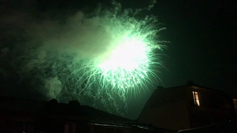 Fireworks in the night sky Stock Footage 112923844