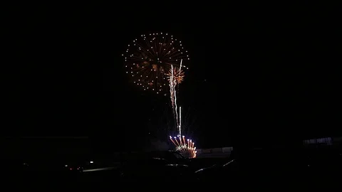 Fireworks in night sky Stock Footage 118492413