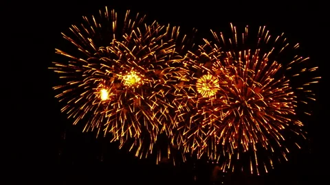 Fireworks in the night sky Stock Footage 133825896