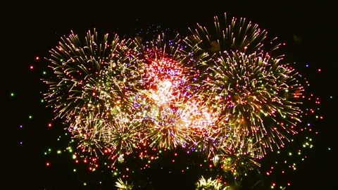 Fireworks in the night sky Video stock 133826247