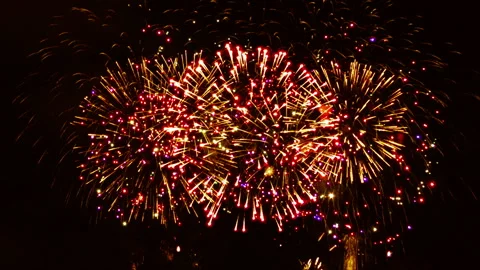 Fireworks in the night sky 库存影片 134188512