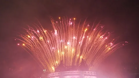 Fireworks in the night sky Stock Footage 157622285