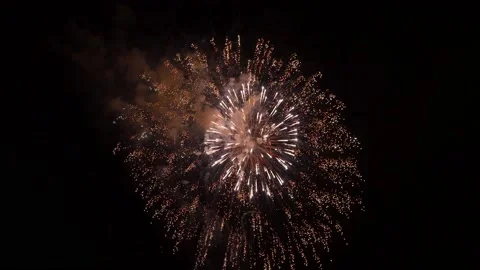 The fireworks in the night sky Stock Footage 166186283