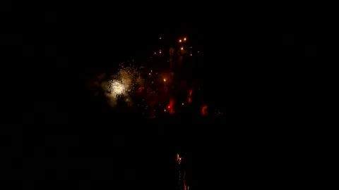 The fireworks in the night sky Stock Footage 166186305