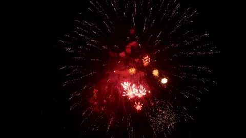 The fireworks in the night sky Video stock 166186342