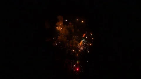 The fireworks in the night sky Stock Footage 166186352