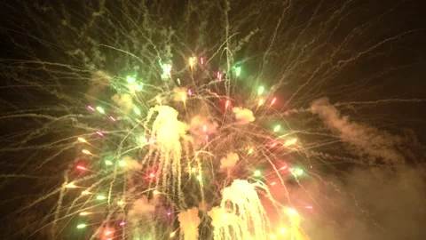 The fireworks in the night sky Stock-Footage 166186359