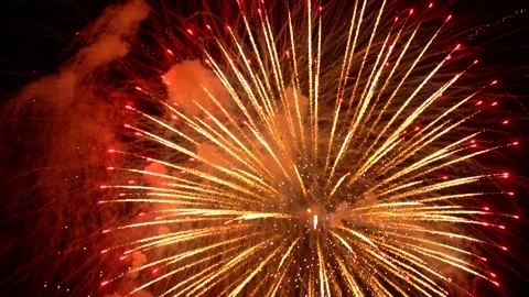 The fireworks in the night sky Video stock 166186452